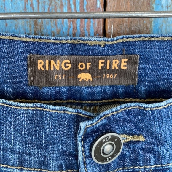 Ring Of Fire Mens Patch Slim Fit Jeans - Picture 6 of 12